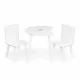 Set de masa in forma de luna si doua scaune pentru copii Ecotoys WH140 - Alb