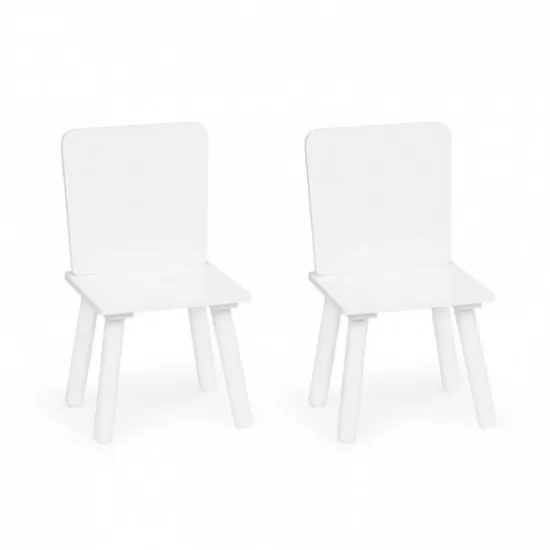 Set de masa in forma de luna si doua scaune pentru copii Ecotoys WH140 - Alb