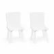 Set de masa in forma de luna si doua scaune pentru copii Ecotoys WH140 - Alb