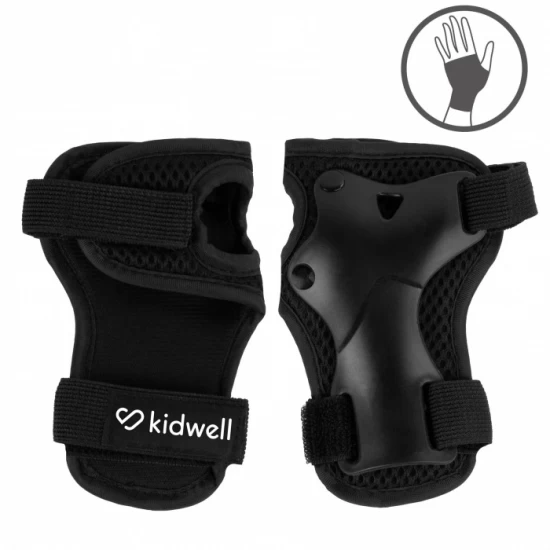 Set de protectie pentru copii, cotiere si genunchiere, marimea S, Kidwell Trix, Black