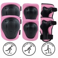 Set de protectie pentru copii, cotiere si genunchiere, marimea M Kidwell Trix Pink