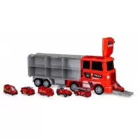 Set de remorcare de 6 masinute Ecotoys HC484968 - Pompieri