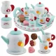 Set de joaca din lemn pentru servit ceaiul Ricokids Turcoaz Set de joaca din lemn pentru servit ceaiul Ricokids Turcoaz