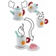 Set de joaca din lemn pentru servit ceaiul Ricokids Turcoaz Set de joaca din lemn pentru servit ceaiul Ricokids Turcoaz