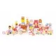 Set educational cu blocuri din lemn, 116 piese, Candy City Ecotoys ME433 Set educational cu blocuri din lemn, 116 piese, Candy City Ecotoys ME433