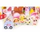 Set educational cu blocuri din lemn, 116 piese, Candy City Ecotoys ME433 Set educational cu blocuri din lemn, 116 piese, Candy City Ecotoys ME433
