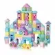 Set educational cu blocuri din lemn colorate 100 piese Ecotoys SR19002 Set educational cu blocuri din lemn colorate 100 piese Ecotoys SR19002