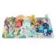 Set educational cu blocuri din lemn si covoras, 121 piese, City Ecotoys MA802 Set educational cu blocuri din lemn si covoras, 121 piese, City Ecotoys MA802