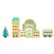 Set educational cu blocuri din lemn si covoras, 121 piese, City Ecotoys MA802 Set educational cu blocuri din lemn si covoras, 121 piese, City Ecotoys MA802