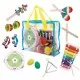 Set muzical din lemn cu 14 instrumente si geanta Ecotoys Set muzical din lemn cu 14 instrumente si geanta Ecotoys