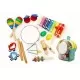 Set muzical din lemn Ecotoys cu 10 instrumente Multicolor Set muzical din lemn Ecotoys cu 10 instrumente Multicolor