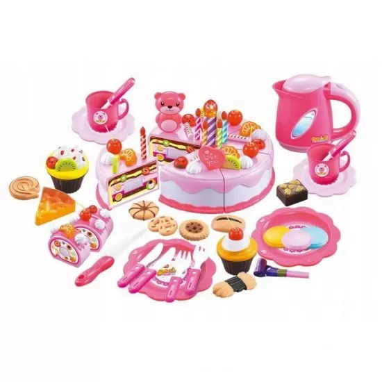 Set tort aniversar cu accesorii Ecotoys Set tort aniversar cu accesorii Ecotoys