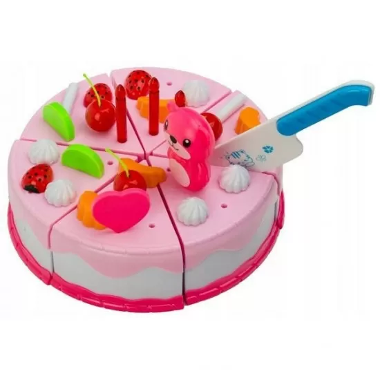 Set tort aniversar cu accesorii Ecotoys Set tort aniversar cu accesorii Ecotoys
