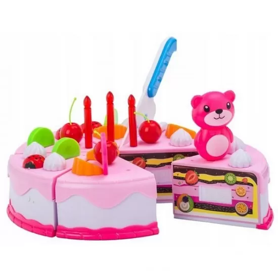Set tort aniversar cu accesorii Ecotoys Set tort aniversar cu accesorii Ecotoys