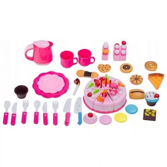 Set tort aniversar cu accesorii Ecotoys Set tort aniversar cu accesorii Ecotoys