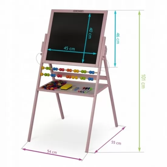 Tabla 2 in 1 pentru copii cu accesorii Ricokids Roz Tabla 2 in 1 pentru copii cu accesorii Ricokids Roz