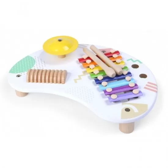 Tabla din lemn cu 3 instrumente muzicale Ecotoys Tabla din lemn cu 3 instrumente muzicale Ecotoys
