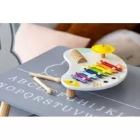 Tabla din lemn cu 3 instrumente muzicale Ecotoys