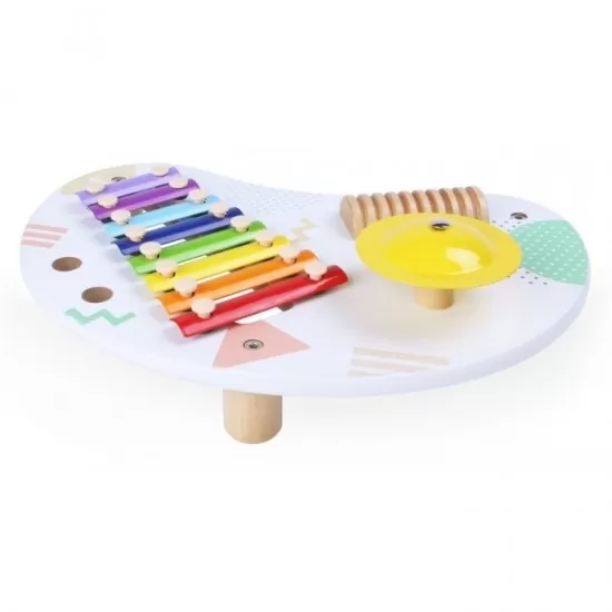 Tabla din lemn cu 3 instrumente muzicale Ecotoys Tabla din lemn cu 3 instrumente muzicale Ecotoys