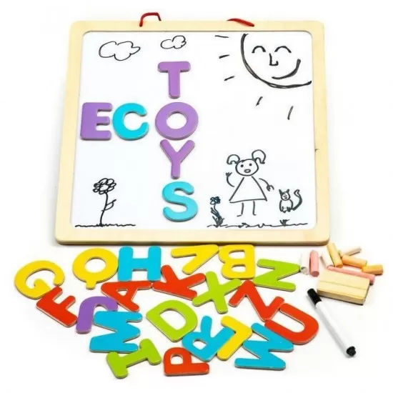 Tabla educationala 3 in 1 cu litere magnetice Ecotoys ESC-W-018A Tabla educationala 3 in 1 cu litere magnetice Ecotoys ESC-W-018A