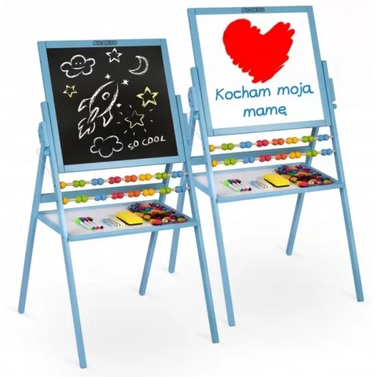 Tabla educationala cu doua fete si accesorii Ricokids RK-800, 101 x 54 x 55 cm, Albastru Tabla educationala cu doua fete si accesorii Ricokids RK-800, 101 x 54 x 55 cm, Albastru