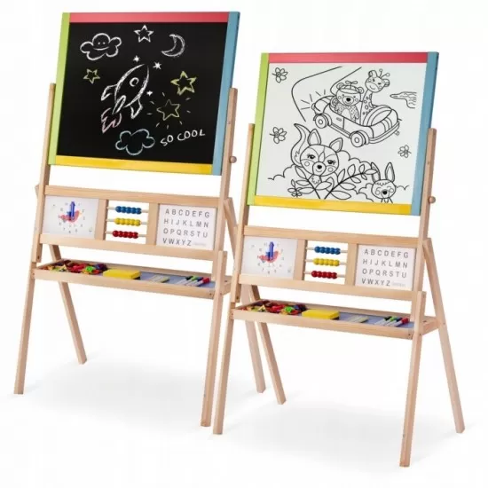 Tabla educationala cu doua fete si accesorii Ricokids RK-801, 113 x 69 x 37 cm, Multicolora Tabla educationala cu doua fete si accesorii Ricokids RK-801, 113 x 69 x 37 cm, Multicolora