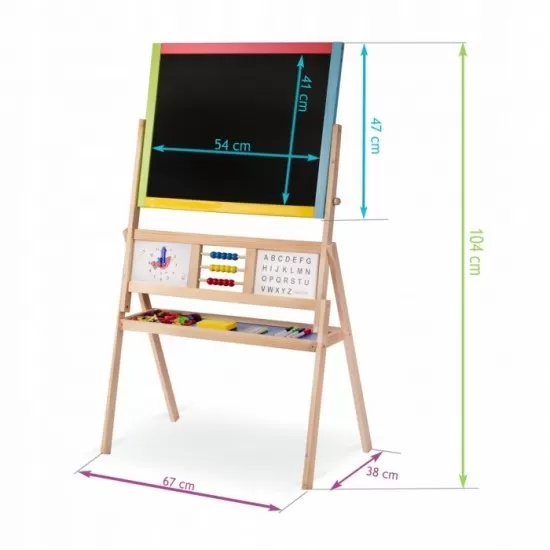 Tabla educationala cu doua fete si accesorii Ricokids RK-801, 113 x 69 x 37 cm, Multicolora Tabla educationala cu doua fete si accesorii Ricokids RK-801, 113 x 69 x 37 cm, Multicolora