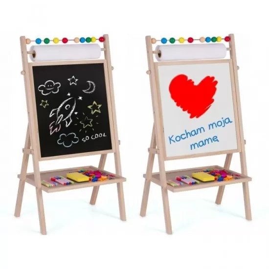 Tabla educationala cu doua fete si accesorii Ricokids RK-802, 78 x 44 x 29 cm, Natur Tabla educationala cu doua fete si accesorii Ricokids RK-802, 78 x 44 x 29 cm, Natur