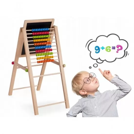 Tabla educationala cu doua fete si accesorii Ricokids RK-803, 66 x 45 x 32 cm, Natur Tabla educationala cu doua fete si accesorii Ricokids RK-803, 66 x 45 x 32 cm, Natur