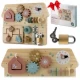 Tabla educationala din lemn cu diverse activitati, 32.5 x 24 cm, Nukido Tabla educationala din lemn cu diverse activitati, 32.5 x 24 cm, Nukido