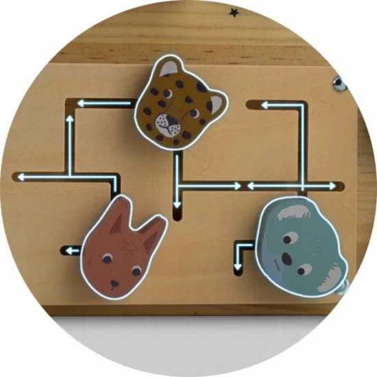 Tabla educationala din lemn cu diverse activitati, 32.5 x 24 cm, Nukido Tabla educationala din lemn cu diverse activitati, 32.5 x 24 cm, Nukido