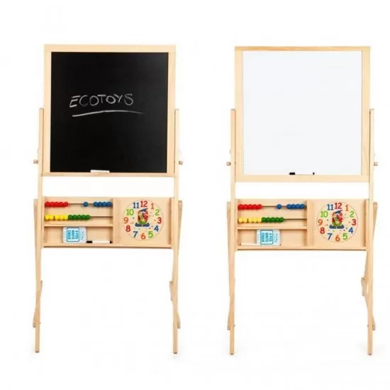 Tabla educationala din lemn cu doua fete Ecotoys 1751 Tabla educationala din lemn cu doua fete Ecotoys 1751