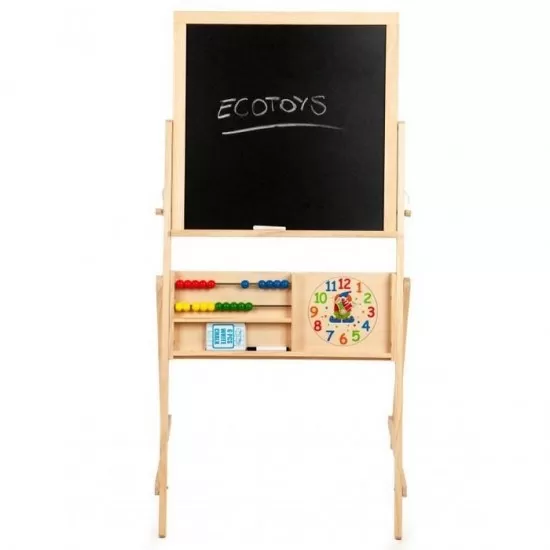 Tabla educationala din lemn cu doua fete Ecotoys 1751 Tabla educationala din lemn cu doua fete Ecotoys 1751