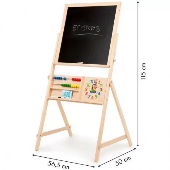 Tabla educationala din lemn cu doua fete Ecotoys 1751 Tabla educationala din lemn cu doua fete Ecotoys 1751