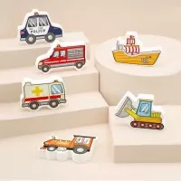 Tabla educativa din lemn cu cifre, animale si vehicule Ricokids 781400 