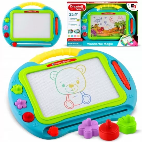 Tabla magnetica pentru desenat cu accesorii incluse Ricokids 772100 - Albastru Tabla magnetica pentru desenat cu accesorii incluse Ricokids 772100 - Albastru
