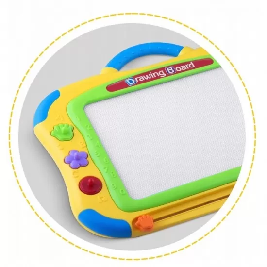 Tabla magnetica pentru desenat cu accesorii incluse Ricokids 772101 - Galben Tabla magnetica pentru desenat cu accesorii incluse Ricokids 772101 - Galben