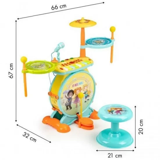 Tobe, pian si microfon pentru karaoke 2 in 1 cu LED Ecotoys Tobe, pian si microfon pentru karaoke 2 in 1 cu LED Ecotoys