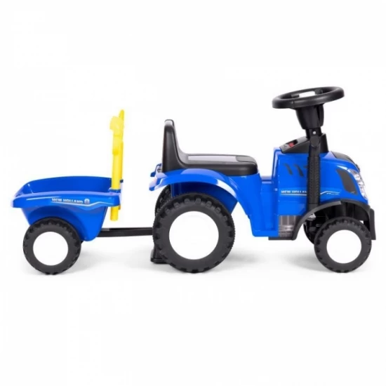 Tractor de impins New Holland cu remorca pentru copii 658T - Albastru