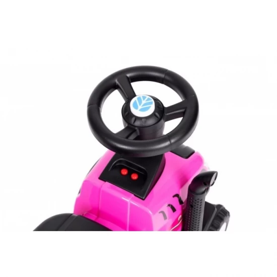 Tractor de impins New Holland cu remorca pentru copii 658T - Roz