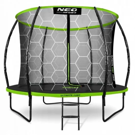 Trambulina de gradina cu plasa interioara, stalpi si scara 252 cm (8FT) Neo-Sport NS-08C221 - Verde Trambulina de gradina cu plasa interioara, stalpi si scara 252 cm (8FT) Neo-Sport NS-08C221 - Verde