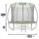 Trambulina de gradina cu plasa interioara, stalpi si scara 252 cm (8FT) Neo-Sport NS-08C221 - Verde Trambulina de gradina cu plasa interioara, stalpi si scara 252 cm (8FT) Neo-Sport NS-08C221 - Verde