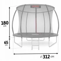 Trambulina de gradina cu plasa interioara, stalpi si scara 312 cm (10FT) Neo-Sport NS-10C231 - Negru