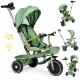 Tricicleta 2 in 1 pentru copii, scaun rotativ 360°, roti din spuma EVA, Ecotoys WQL-066-18 - Verde Tricicleta 2 in 1 pentru copii, scaun rotativ 360°, roti din spuma EVA, Ecotoys WQL-066-18 - Verde