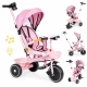 Tricicleta 2 in 1 pentru copii, scaun rotativ 360°, roti din spuma EVA, Ecotoys WQL-066-18 - Roz Tricicleta 2 in 1 pentru copii, scaun rotativ 360°, roti din spuma EVA, Ecotoys WQL-066-18 - Roz