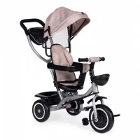 Tricicleta 2 in 1 pentru copii, scaun rotativ 360°, roti din spuma EVA, Ecotoys WQL-066-52 - Bej