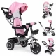 Tricicleta 2 in 1 pentru copii, scaun rotativ 360°, roti din spuma EVA, Ecotoys WQL-066-52 - Roz
