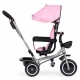 Tricicleta 2 in 1 pentru copii, scaun rotativ 360°, roti din spuma EVA, Ecotoys WQL-066-52 - Roz