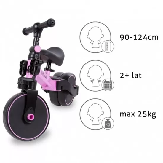 Tricicleta cu pedale 3 in 1 Kidwell Pico Pink