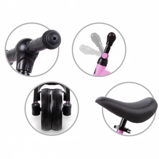 Tricicleta cu pedale 3 in 1 Kidwell Pico Pink Rose